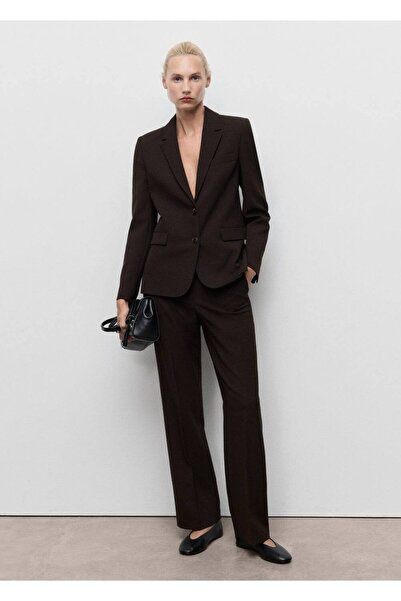 MANGO Woman Düz kesim blazer ceket