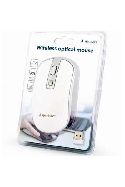 Gembird Mouse wireless Gembird, 1600 dpi, White/Silver, MUSW-4B-06-WS