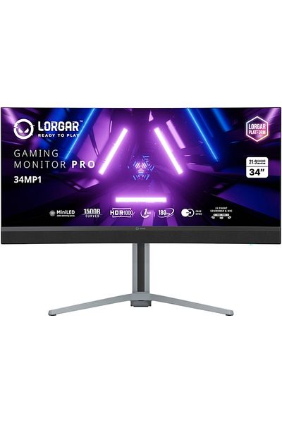 LORGAR Monitor Gaming Curbat MiniLED VA Pro 34MP1 34" UWQHD (3440x1440), 180Hz, 1ms, AMD FreeSync™