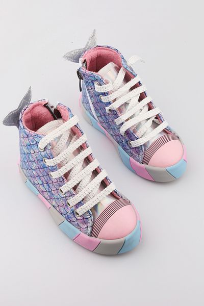 moon glow Unicorn Girl's Sneaker Fish Figured Sequin Sports Shoes Orthopedic Lighted Girls' Shoes
