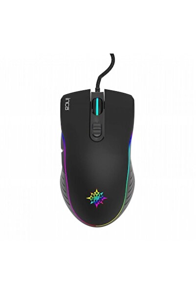 Inca Mouse de gaming cu cablu, Inca, USB, Optic, 4800 DPI, Negru