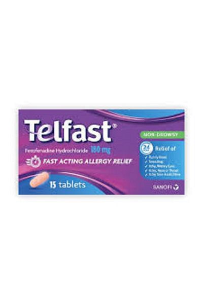 TELFAST 180mg 15 tablets Telfast 18mg 15 tablets