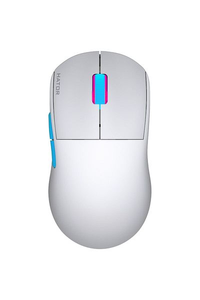 HATOR Gaming Wireless Mouse Quasar Pro, 26K DPI, White/Blue