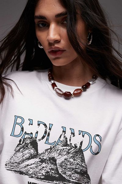 Tee&more. Unisex Oversize Halsey Badlands Printed Premium T-Shirt
