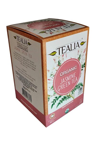 TEALIA علبة شاي تيليا بالياسمين الأخضر العضوي (2 جرام × 20 ظرف هرمي)