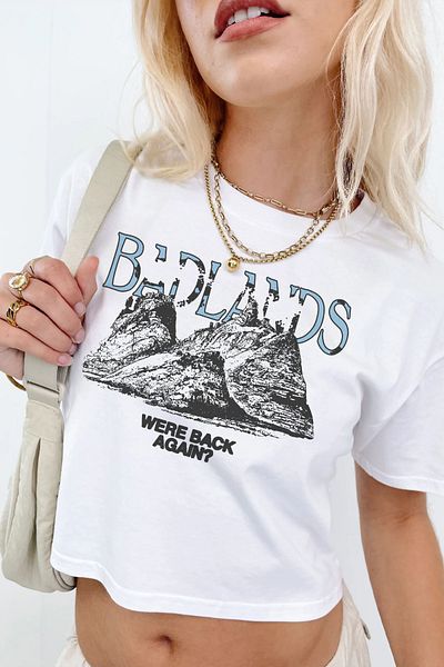 Tee&more. Halsey Badlands Printed Premium Regular Fit Crop T-Shirt