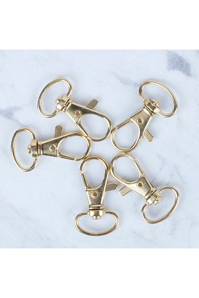 MBB ETİCARET Loren Parrot Clip Gold Keychain Pack of 5
