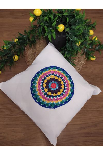 e&e süs dükkanı Pillowcase Mandala Motif and Wall Decoration Model Set of 2