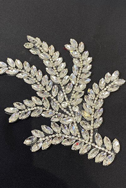 Limelia إكسسوار فستان سهرة مزين بأحجار مكوكية فضية