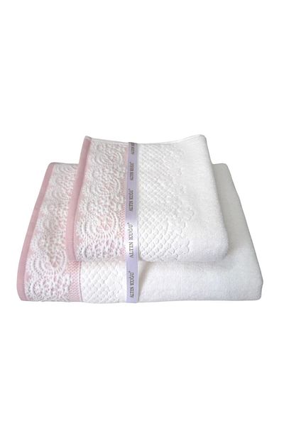 Özdilek Evony Bathroom Towel Set 2-Piece Pink (50X90Cm+90X150Cm)