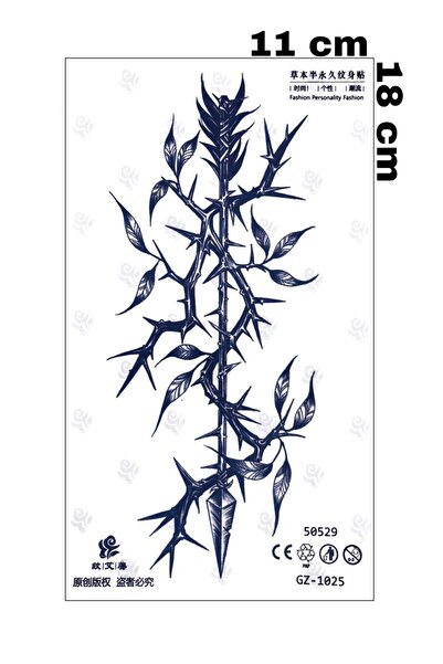 Mecit Tuhafiye 1 AY KALICI DİKENLİ MIZRAK KOL BİLEK VUCUT İÇİN GEÇİCİ DÖVME