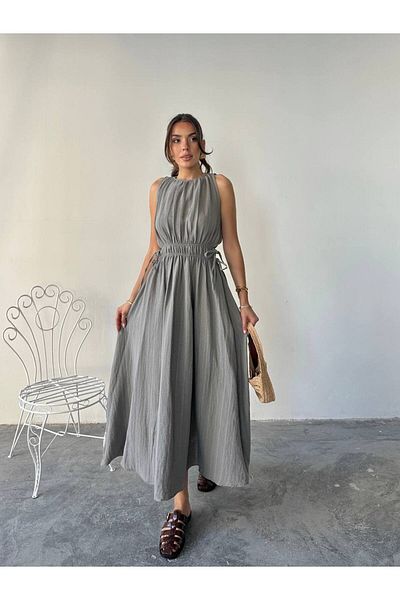 Trandiva Moda Gray Muslin Dress