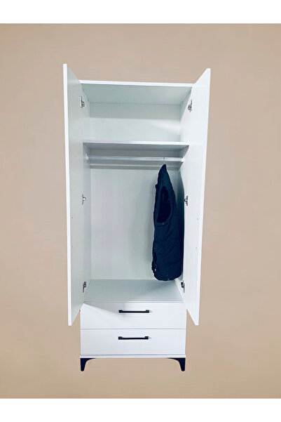 Kenyap Eko İki Kapaklı İki Çekmeceli 70 x 184 Gardrob Aynalı