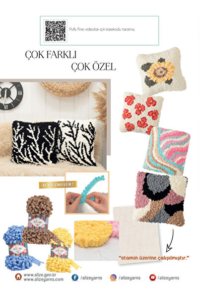 Alize Puffy Fine El Örgü Ipi 100g – Şişsiz Kolay Örülür – Renk No:87