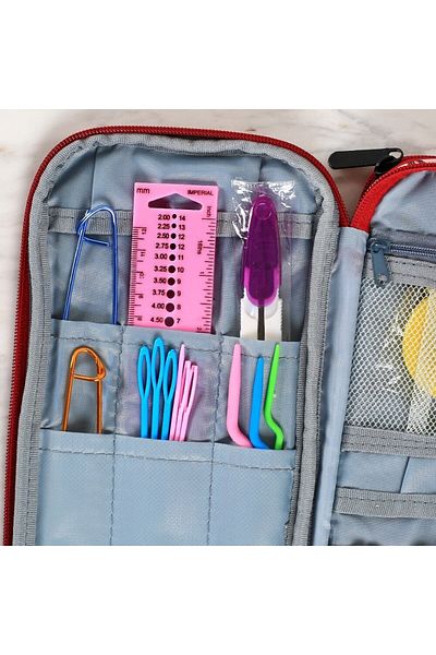 MBB ETİCARET Loren Tunisian Crochet and Knitting Accessories Set with Bag