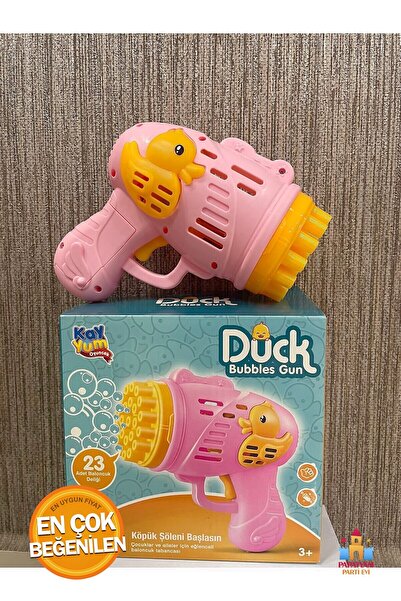 PapatyamPartiEvi Pembe Pilli Köpük Tabancası - Ördek Pembe Baloncuk Tabancası! Çocukların Hayal Gücünü Canlandırın