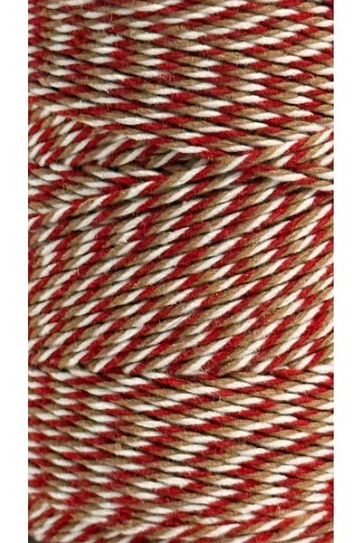 Akduman İplik 200 Mt 200 Gr Red White Kraft Color Packaging String Gift Packaging Martenischka String