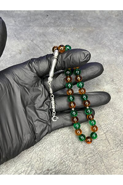 Mos Tespih Γυάλινες χάντρες Διπλό Χρώμα Ben-Ra Μοντέλο Ροζάριο