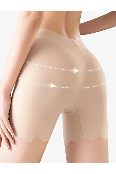 ETEKCITY Lazer Kesim Dikişsiz Kadın Boxer / Şort Ten Renk