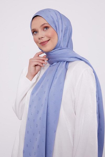 İLKYAZ LEVİDOR LVD șal jacquard imprimat albastru deschis