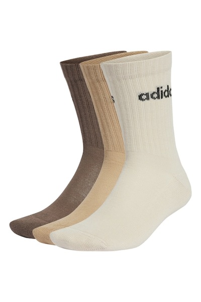 Adidas Sportswear Set of long unisex socks with stripes - 3 pairs, Brown, Light beige, 43-45