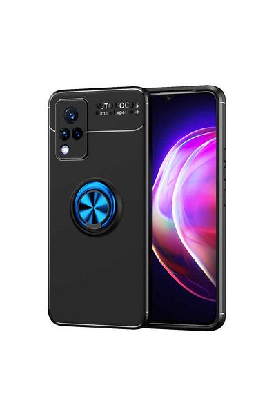 Cep Plus غطاء حماية سيليكون لهاتف Vivo V21 CPPL Ravel - أسود-أحمر