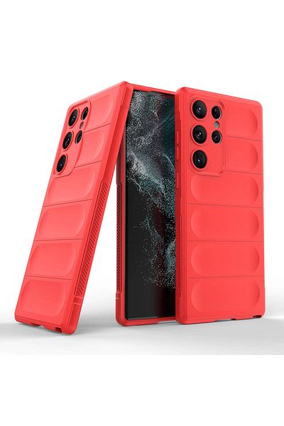 Cep Plus حافظة لهاتف Galaxy S23 Ultra، غطاء من السيليكون العرقي CPPL مع تصميم سطح خلفي مرن من مادة TPU - أسود