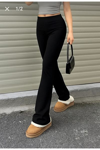 Butik Beyza Low Waist Spanish Leg Leggings Pants