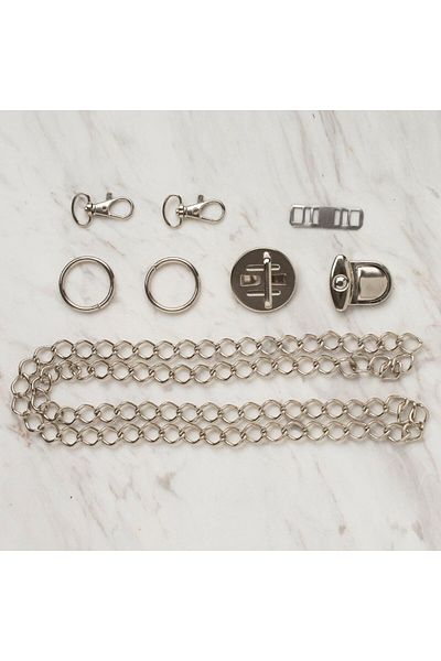 MBB ETİCARET Loren Bag Accessory Set Silver