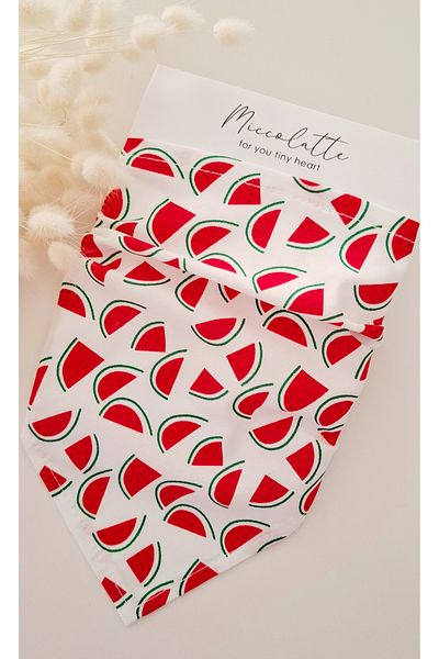 Miccolatte Baby Girl and Child Fruit Patterned Poplin Fabric Tie Triangle Bandana (Single)