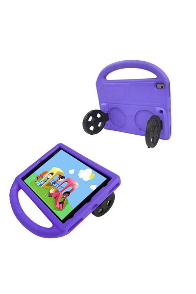 Cep Plus حافظة iPad 10.2 (الجيل التاسع) المتوافقة مع CPPL Wheel Car Tablet Eva Silicone Case - Red