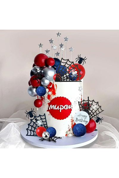 Baloane Vesele Ultimate Spider Elite Birthday Cake Decoration
