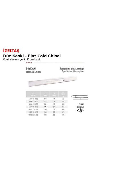 İzeltaş Flat Chrome Chisel 150 mm - 5500 23 0150