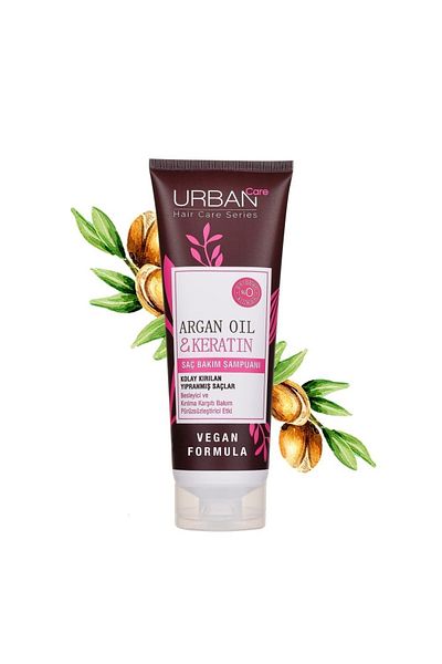 Urban Care Special shampoo for hair care with argan oil and keratin for easy breakage - vegan - 250 ml