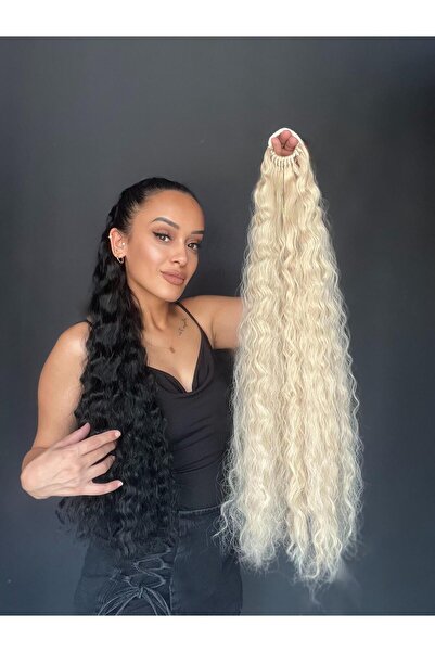 Suzan Peruk Rus Afro Dalgası Lastikli At Kuyruğu Saç Tokası