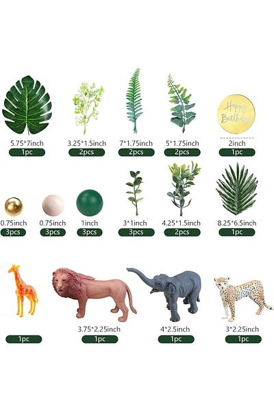 Baloane Vesele Safari Cake Decoration With Animals And Natural Elements TOP32