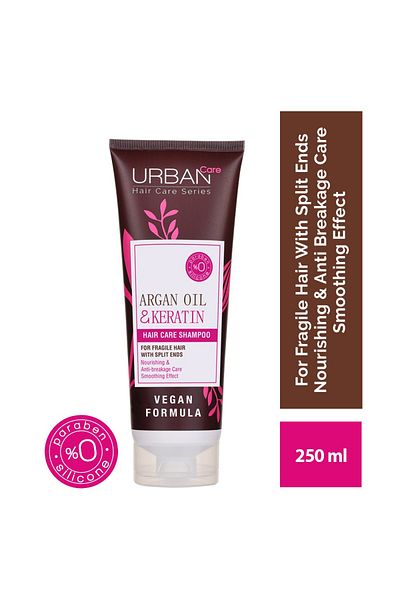 Urban Care Special shampoo for hair care with argan oil and keratin for easy breakage - vegan - 250 ml