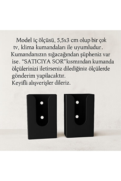 Nebron Duvara Monte Kumanda Tutacağı (5,5X3 CM İÇ ÖLÇÜ) -2 ADET-Yapışkanlı Tv, Klima Kumandası Aparatı.