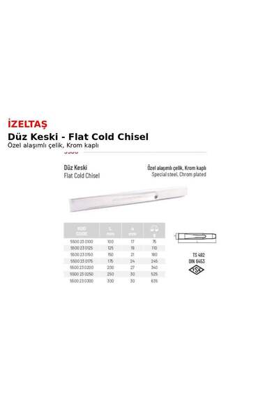 İzeltaş Flat Chrome Chisel 175 mm - 5500 23 0175