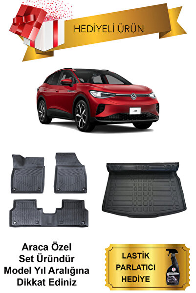 Sare Tuning Volkswagen ID4 2024 - 2025 Araca Özel 4D Havuzlu Paspas ve Bagaj ...