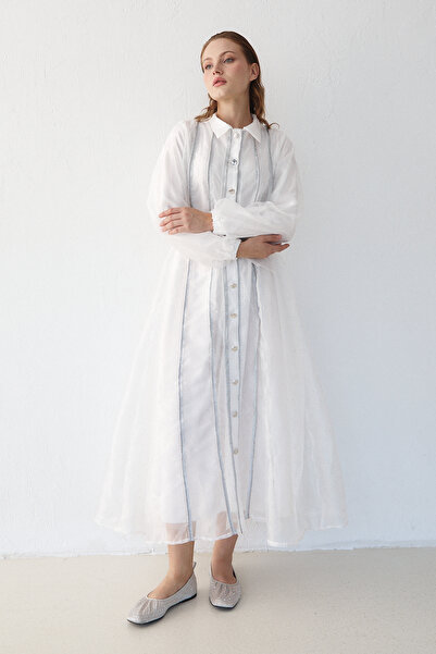 Melike Tatar Φόρεμα Organza με πέτρες 32-3554