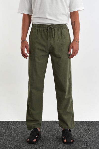 Redline Defy Men's Comfortable Fit Linen Look Trousers Hki-Beige-Syh