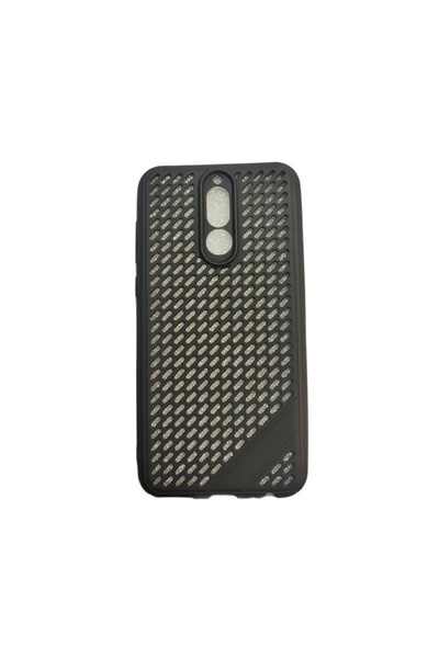 OEM Husă compatibilă cu Huawei Mate10 Lite, silicon negru cu găuri, cu folie ...