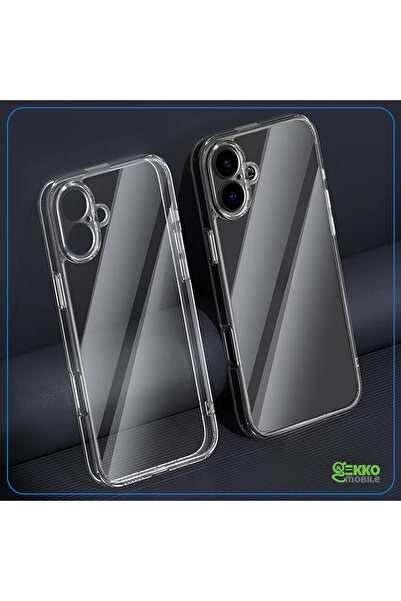 Gekko Mobile Carcasă transparentă pentru iPhone 16, ultrasubțire, decupaje dedicate pentru lentile, porturi și butoane, transparentă