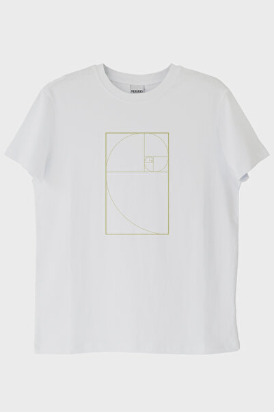 Generic Brand Golden Ratio Spiral Design Printed White T-Shirt (m / White)