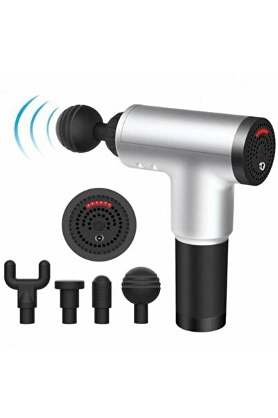 Nanopro Şarjlı 4 Başlıklı Darbeli Titreşimli Tabanca Masaj Aleti Kas Rahatlatıcı