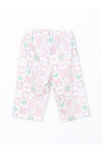LC Waikiki Lcw kids white elastic waist Printed girl's pajama bottom