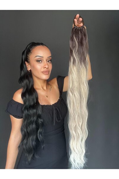 Suzan Peruk Su Dalgası Lastikli At Kuyruğu Saç Tokası