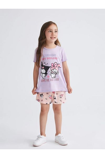 LC Waikiki Lcw Kids Lila Kuromi Printed Girl's Shorts Pajamas Suit