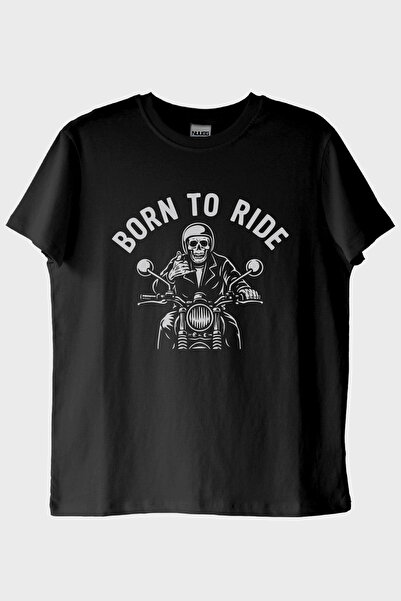 Generic Brand Born to Ride Motorcycle Themed Printed Black T-Shirt (m / Black)